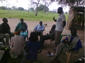 Pastor David leading a discussion from a bible story
