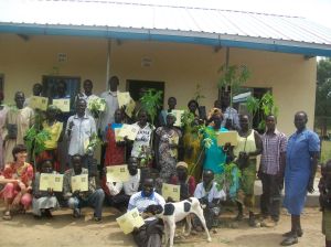 With FGW trainees and my friend Nicola in Abinajok