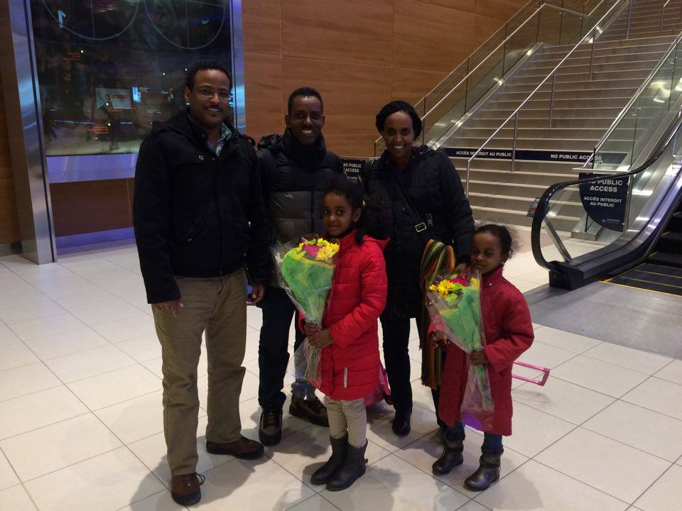 Welcomed by Dani & Gerie (taking picture) at Winnipeg Richardson International Airport on Feb 23, 2016